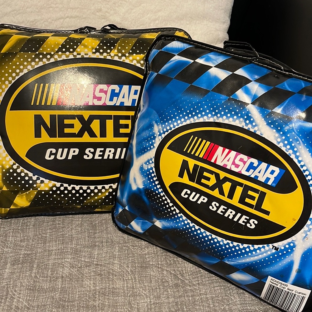 2 NASCAR seating cushions with handles